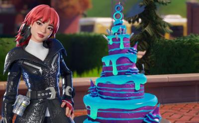 Fortnite Crew Skin and 8th Birthday Cake