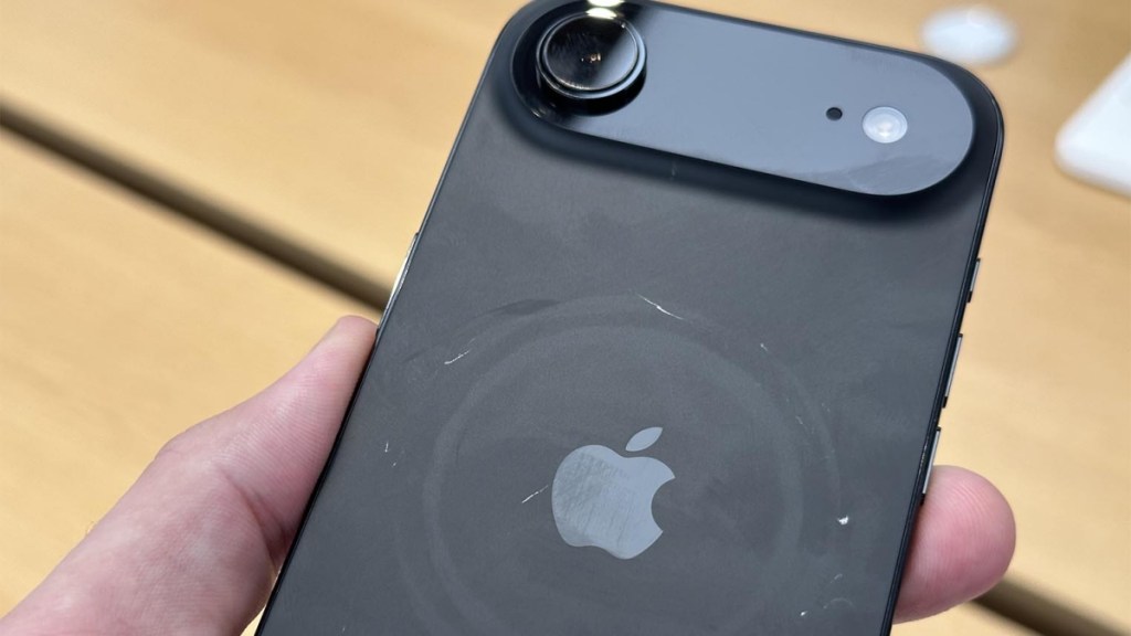 iPhone Air black bruised at the back