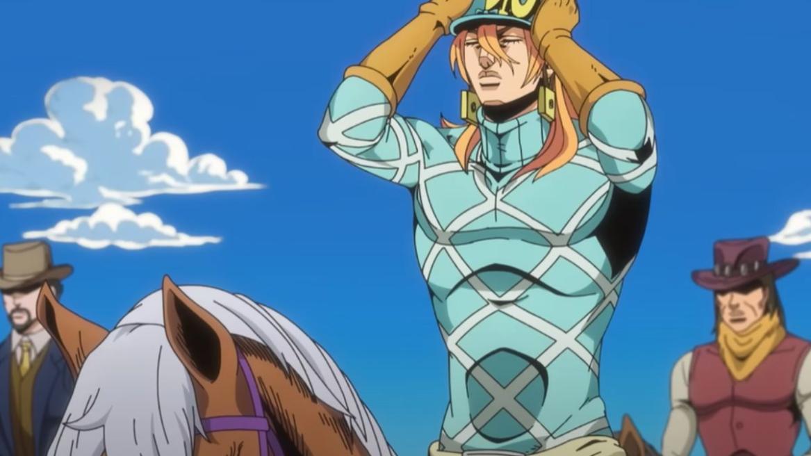 A still from Jojo's Bizarre Adventure Steel Ball Run