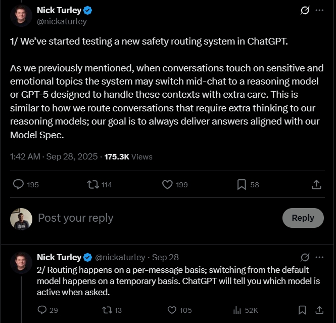 openai nick turley on new safety auto switching in chatgpt