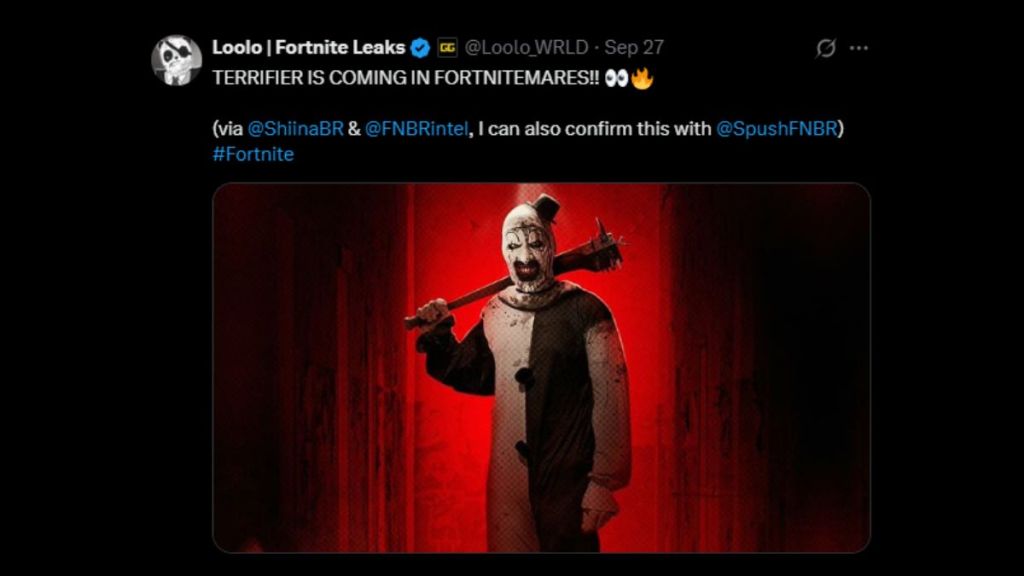 Terrifier skin in Fortnite