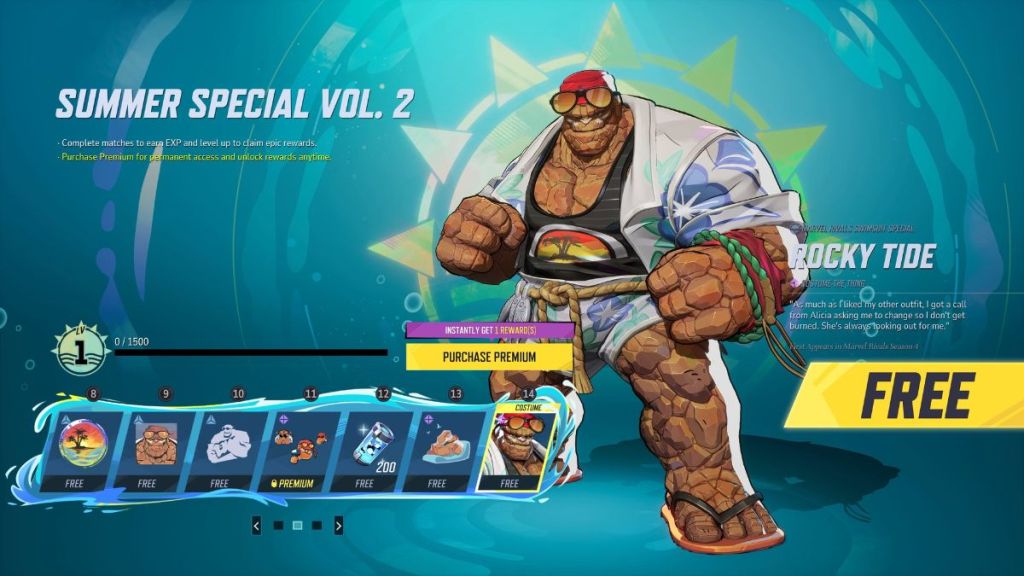Marvel Rivals The Thing Summer Free Skin