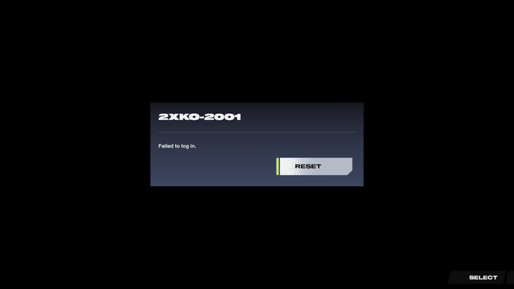 2XKO error 2001 message