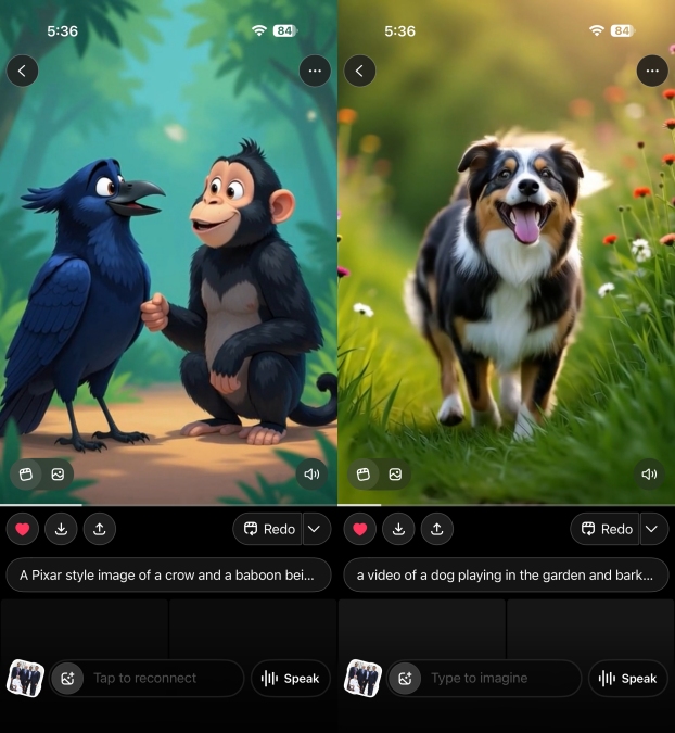 AI-generated images of animated animals side by side