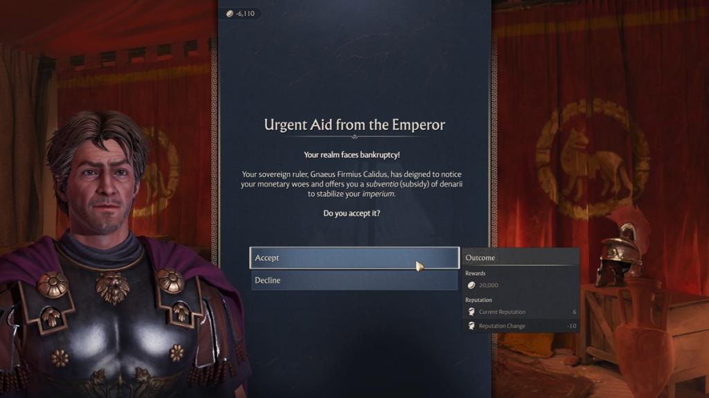 Aid from the Emperor in ANNO 117 PAX Romana