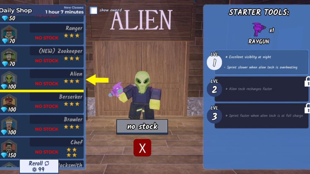 99 Nights in the Forest Alien Class
