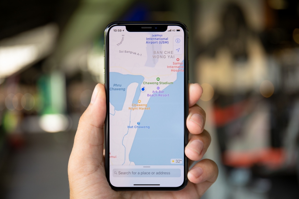 Apple-Maps-app-open-on-an-iPhone-held-in-handsApple-Maps-app-open-on-an-iPhone-held-in-hands