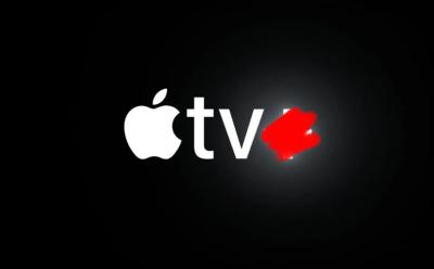 Apple TV+ logo with the + wiped away
