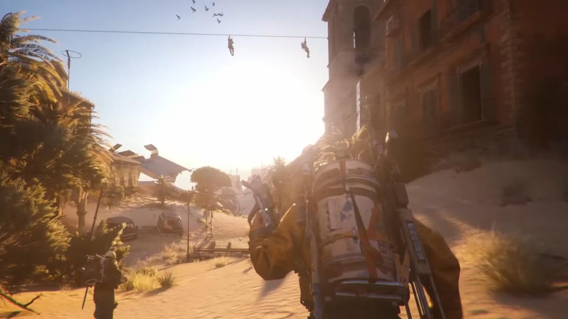 Arc Raiders using zipline gadgets