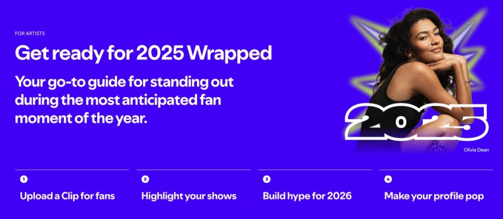 Banner Image for Spotify Wrapped 2025 asking creators to record a clip and upload it
