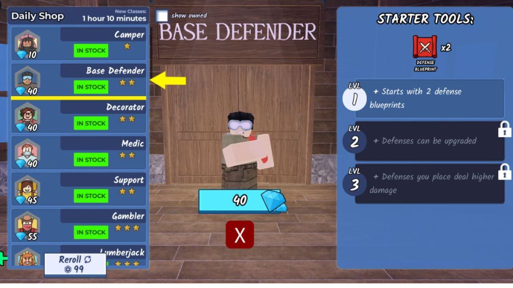 Base Defender Class