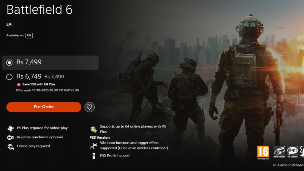 Battlefield 6 PlayStation Store Page