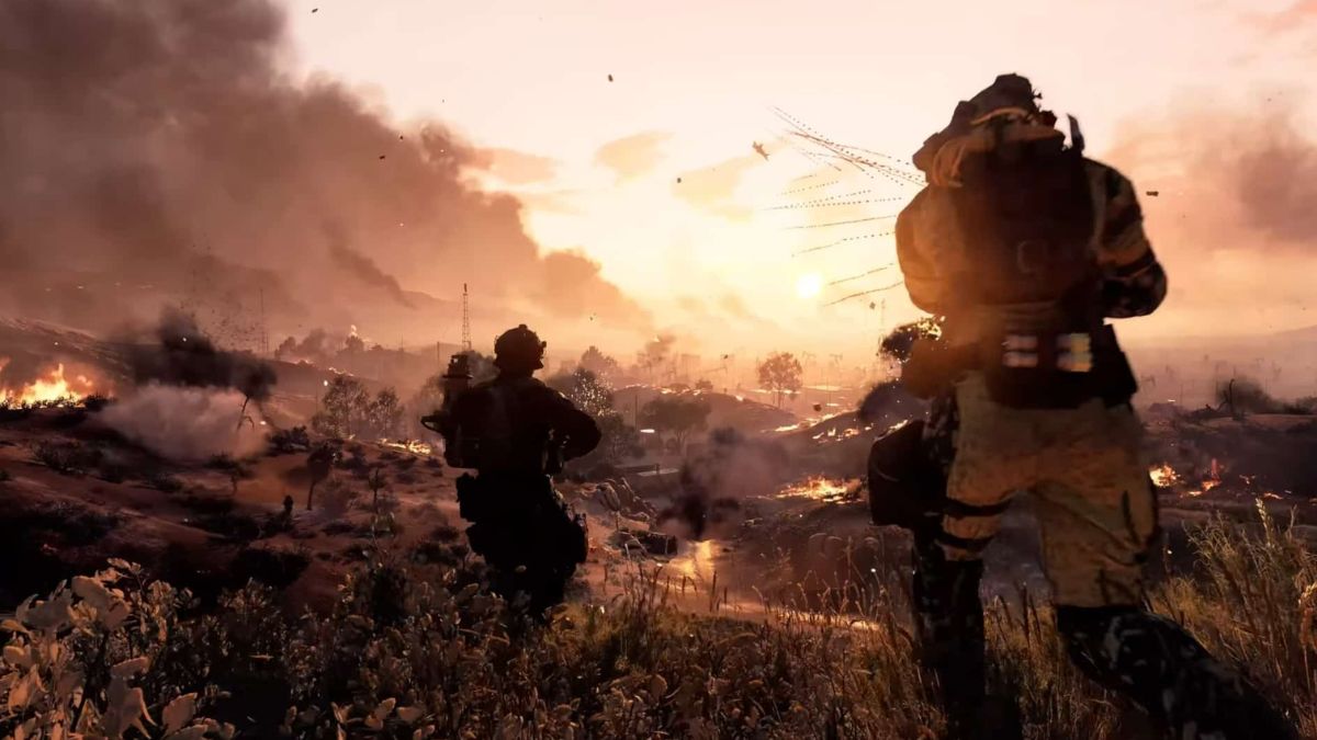 Soldiers surveying the area in Battlefield 6