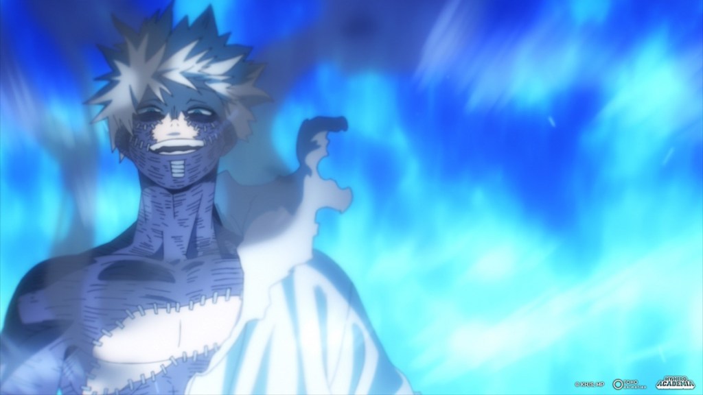 Dabi in fire in MHA anime