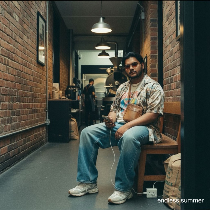 Endless Summer photo of a man in shades using their phone