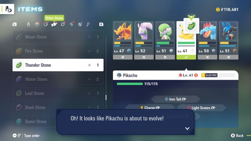 Evolving Pikachu