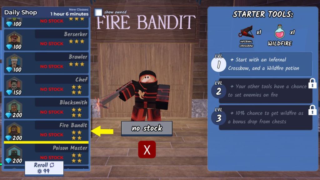 Fire Bandit Class