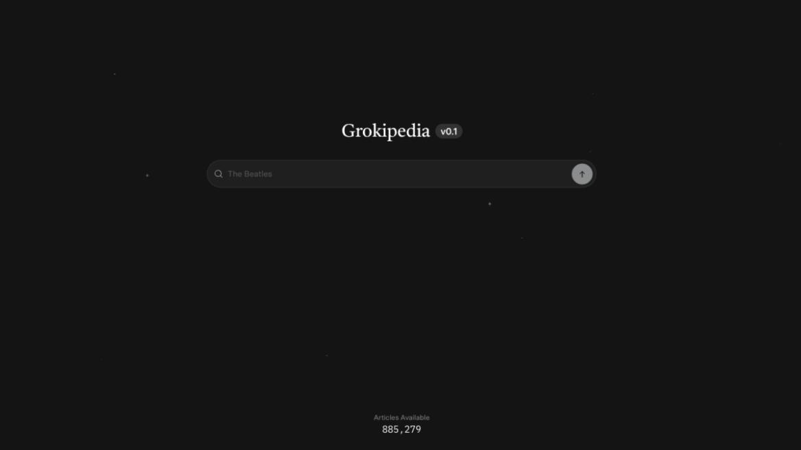 Grokipedia landing page on X