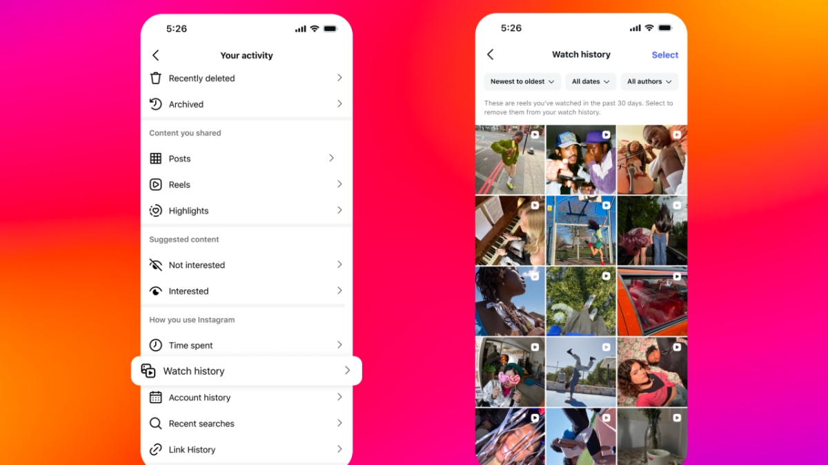 Instagram Watch History Feature Showcase