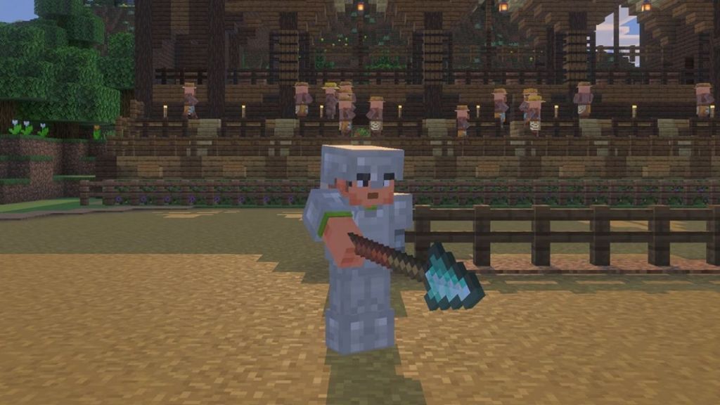 Jab attack of a Spear in Minecraft