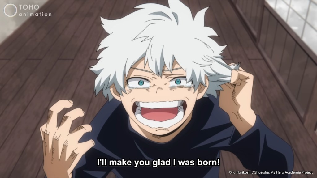 Kid Dabi asking his father