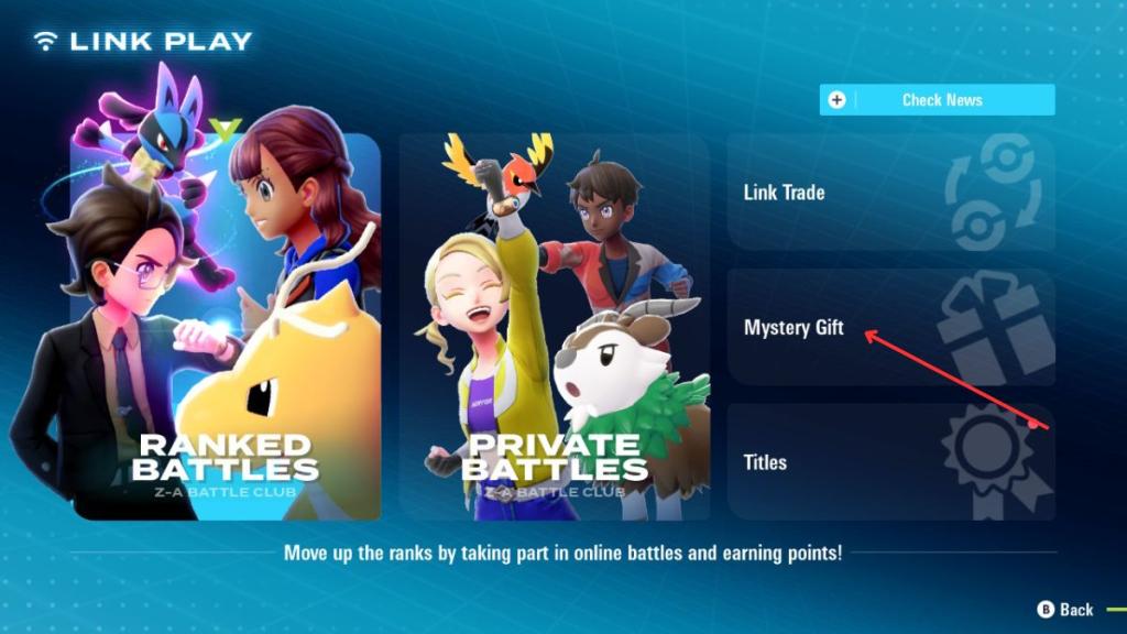 Pokemon Legends Z-A Mystery Gift Codes