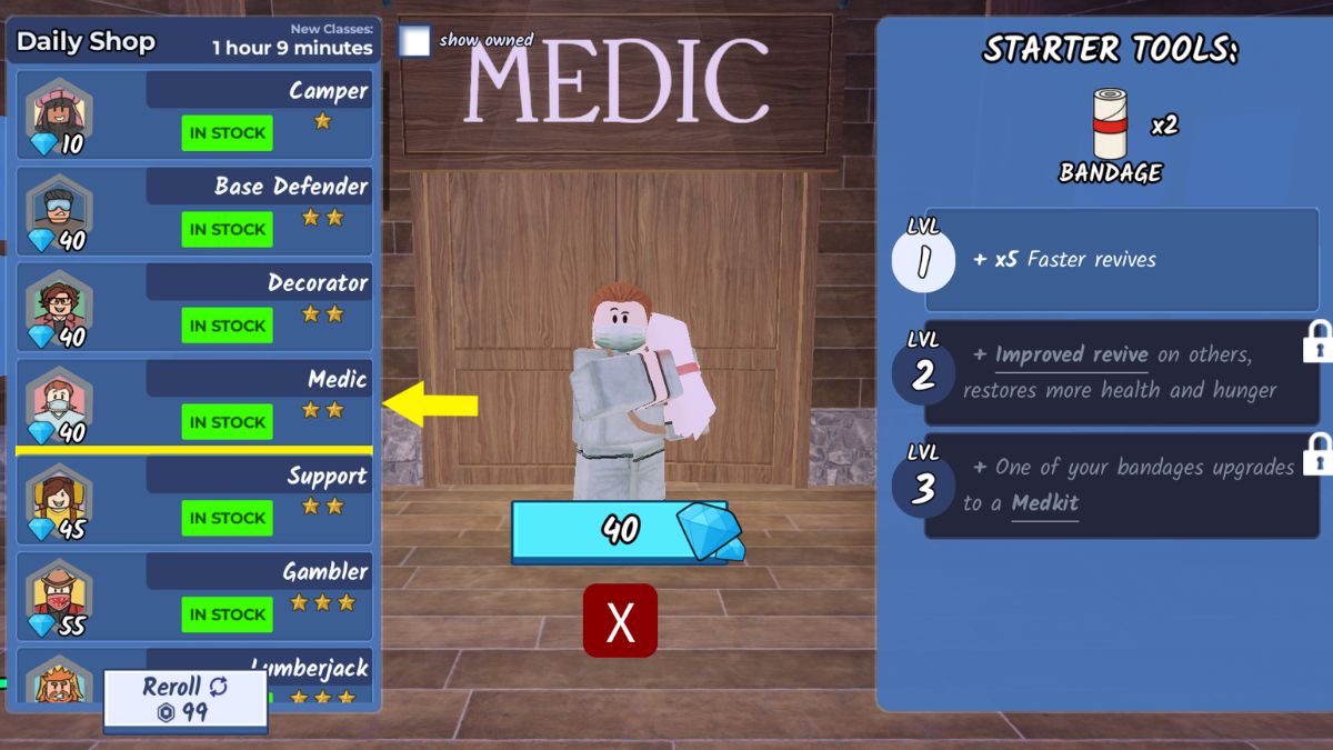 All 99 Nights In The Forest Classes Explained Beebom