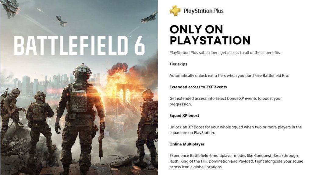 PS Plus Bonuses for Battlefield 6