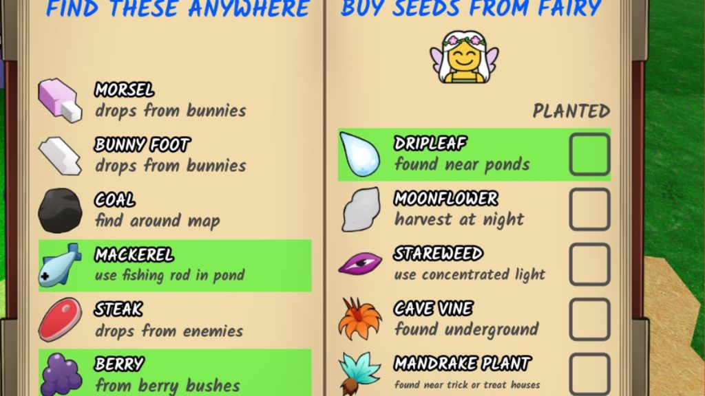 Potion Ingredients