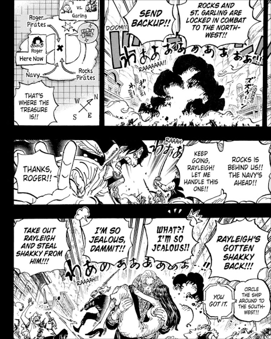 Rayleigh saving Shakky in One Piece manga