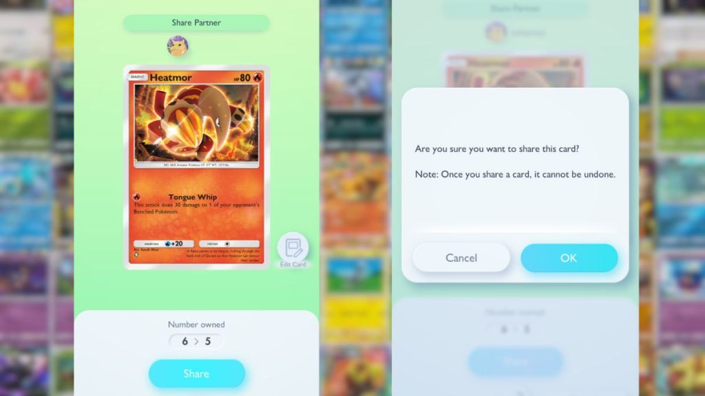 Select a card to share