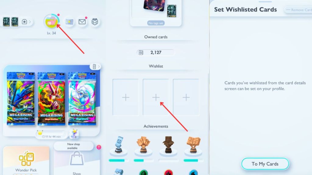 TCG Pocket Wishlist Cards