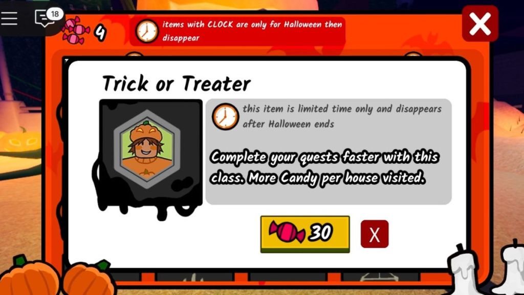 Trick or Treater Class