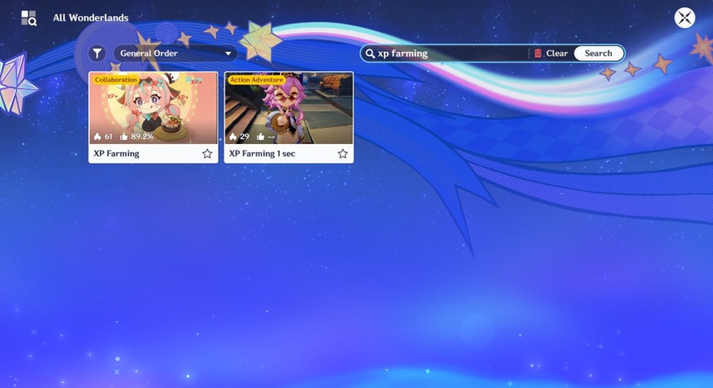 XP Farming Miliastra Wonderland