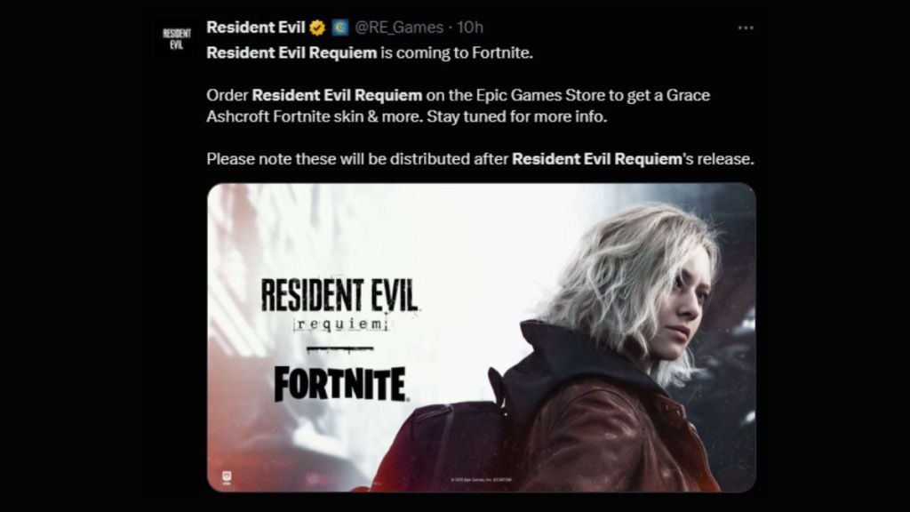 Fortnite Resident Evil collab post