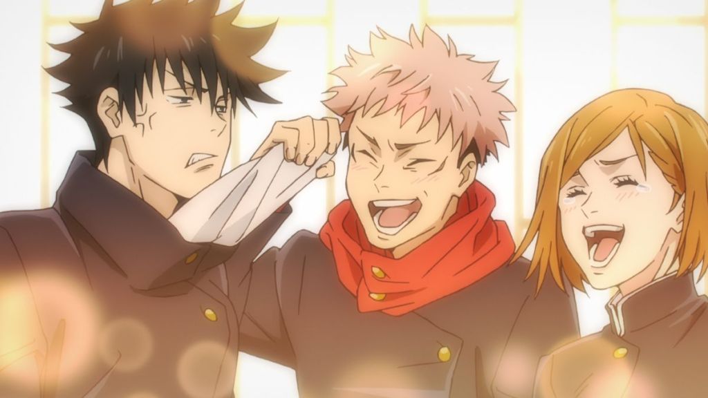 Megumi, Yuji and Nobara in Jujutsu Kaisen