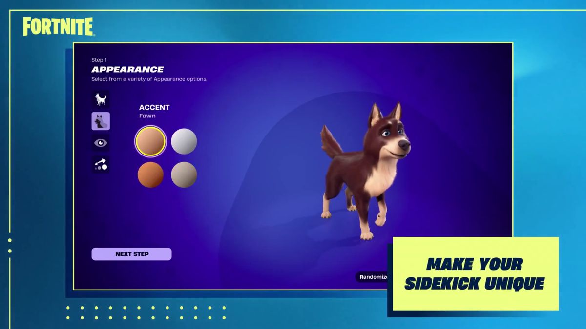 Fortnite Sidekick Customization Step