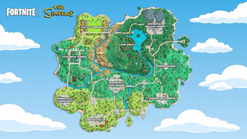 Springfield Map in Fortnite