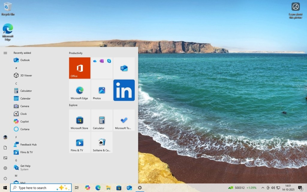 windows 10 homescreen