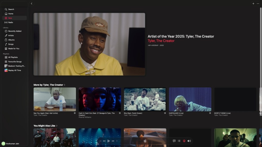 Apple Music Artist of the Year Page