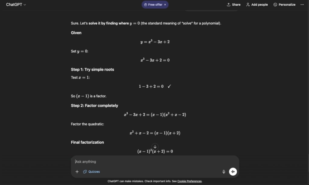 ChatGPT AI Maths Solving Problems Screenshots