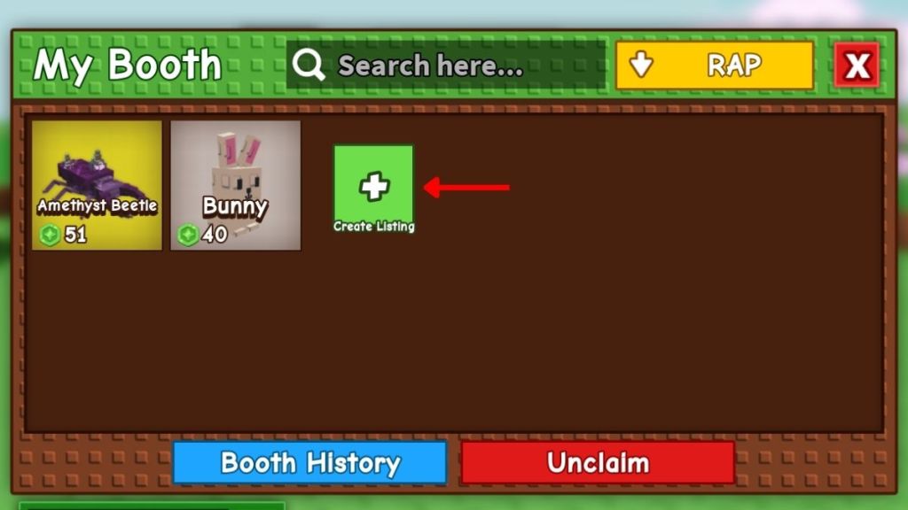 Create listing farmers market