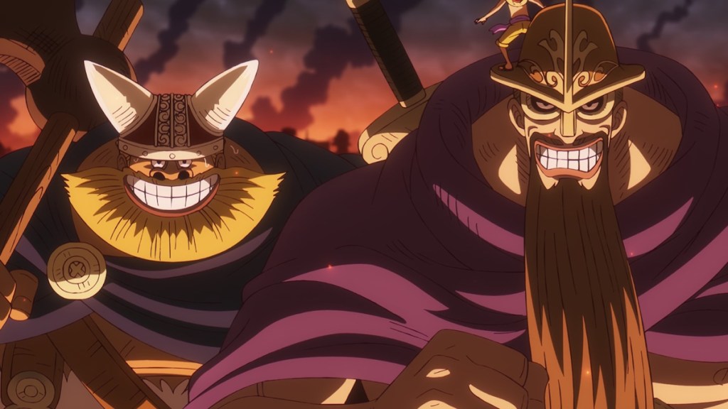 Dorry and Brogy smiling in One Piece anime