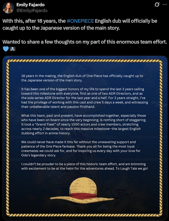 Egghead dub caught up to sub