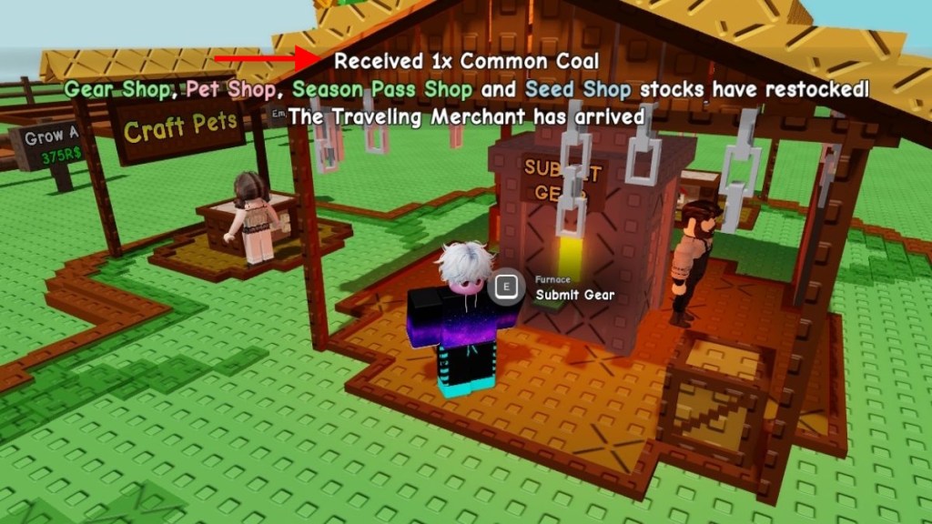 Get Coal as Reward in Grow a Garden