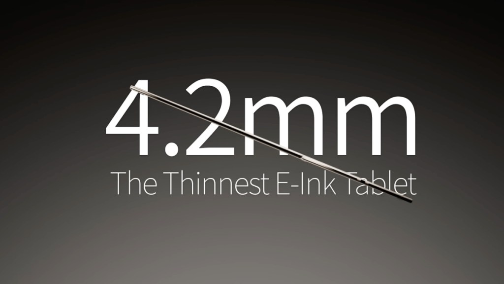 Illustrative image showing the thickness of iFLYTEK AINOTE 2