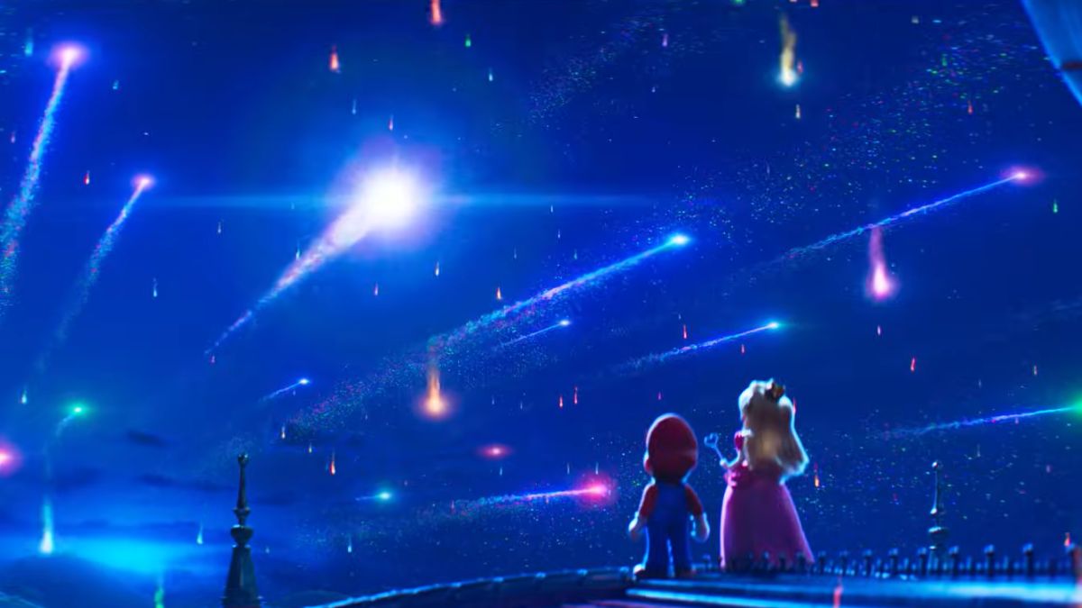 Mario and Princess Peach in Super Mario Galaxy