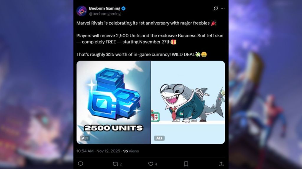 Marvel Rivals Freebies Tweet