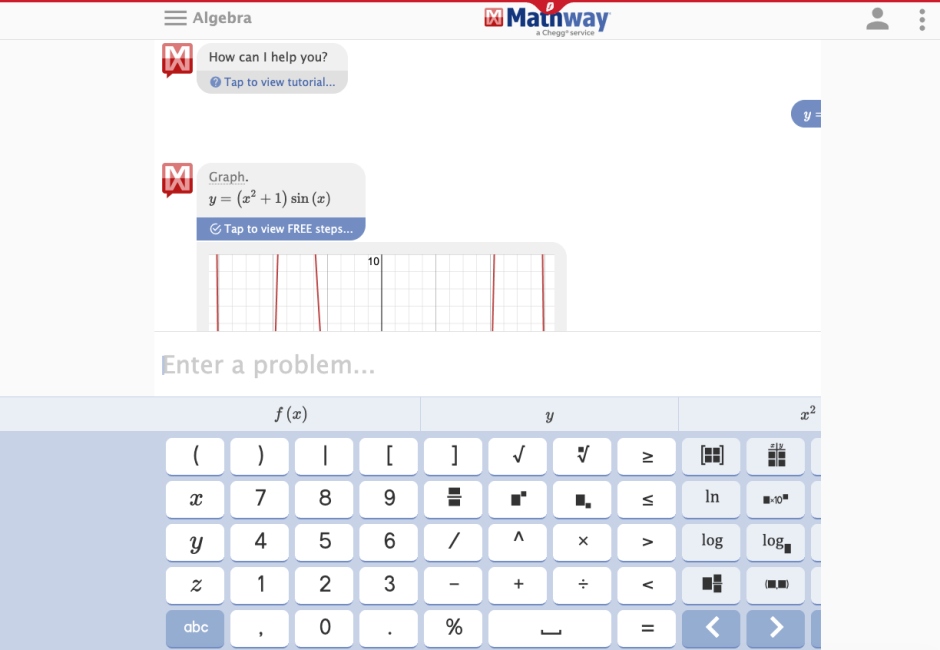 Mathway AI solver screenshot