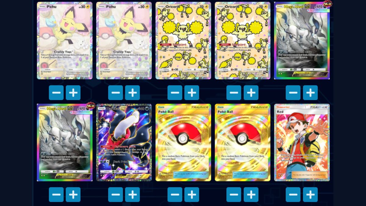 Mega Absol EX and Pom-Pom Oricorio Deck Cards